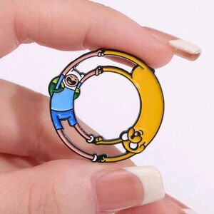 Funny circle TV show adventure time kids anime dog enamel brooch pin accessories